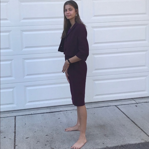 Vntg 1950 Saks Fifth Avenue 2 piece purple set - Picture 5 of 15